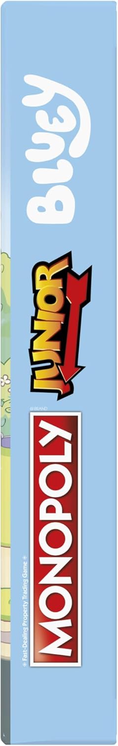 Monopoly Hasbro Gaming Monopoly Junior: Juego de mesa Bluey Edition para niños de 5 años en adelante, juega como Bluey, Bingo, mamá y papá, presenta arte de la serie animada (exclusivo de Amazon)