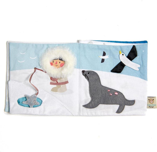 ThreadBear Design Libro de actividades Snowy Friends para el aprendizaje temprano y el desarrollo sensorial