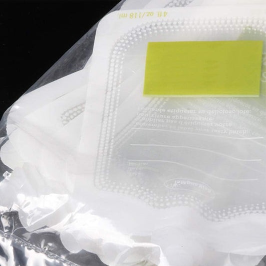 Faderr 10 unidades / conjunto de bolsas de comida para bebê reutilizáveis, bolsas de smoothie para bebês desmamados, sem BPA e PVC, sem vazamento, para uso com fabricante de bolsas de comida para bebês (branco + vermelho)