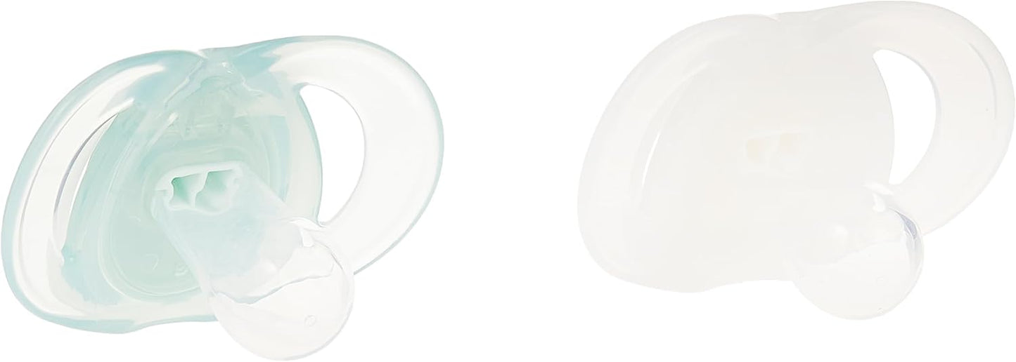 Tommee Tippee Night Time Glow in the Dark Dummies, design ortodôntico simétrico, silicone sem BPA, 6 a 18 meses, pacote de 2 manequins, sortidos