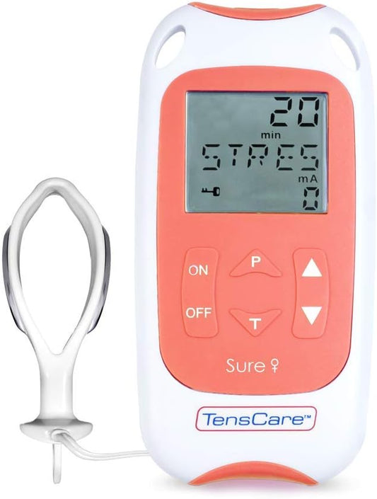 TensCare Sure+: ejercitador del suelo pélvico para ayudar a tonificar y fortalecer el suelo pélvico y tratar la incontinencia y las fugas de vejiga. Programa TENS para aliviar el dolor menstrual y la endometriosis.
