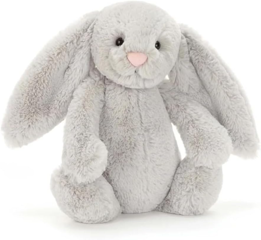 Jellycat Bashful Silver Bunny Médio - C: 9 cm x C: 12 cm x A: 31 cm