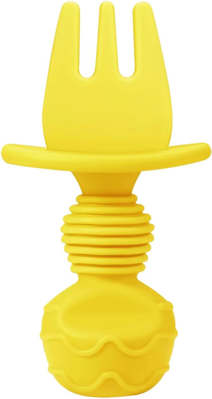 PandaEar Conjunto de 6 colheres e garfos de silicone para bebês e crianças pequenas da, ideais para o desmame e alimentação independente.