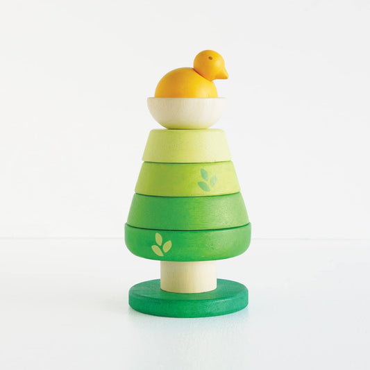 Le Toy Van - Brinquedo de atividade educacional de empilhamento de madeira Petilou Tree Top Stacker | Adequado para maiores de 12 meses