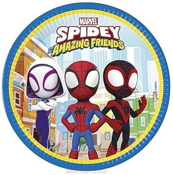 Pratos de festa Procos Spidey e Seus Incríveis Amigos FSC, pacote com 8 unidades