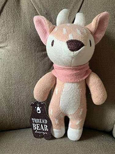 ThreadBear Design Baby Deer Toy Soft Animal Doll en rosa - Regalo para bebés y niños pequeños promueve el juego sensorial, imaginativo y el reconocimiento táctil para niños de 0 años en adelante