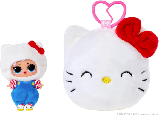 L.O.L. Surprise! Ama Hello Kitty Pelúcia Reversível Surpresa - Personagens de Pelúcia da Sanrio com L.O.L. Tot Combinando, 5 Surpresas e Chaveiro Portátil, Para Crianças a partir de 4 Anos, Branca