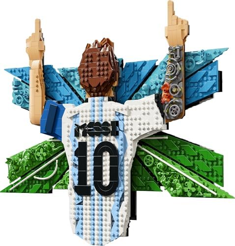 LEGO Editions Lionel Messi – Celebração - Conjunto de Arte de Parede 3D DIY para Decoração de Quarto Infantil - Presente de Futebol para Adolescentes a partir de 14 Anos e Fãs de Esportes Adultos - 43018