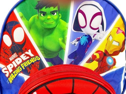 Mochila infantil do Homem-Aranha e seus amigos para meninos e meninas, ideal para escola, viagens e para levar o lanche.