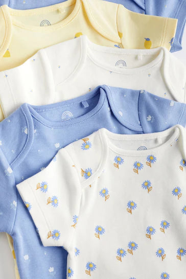 |BabyBoy| Body Manga Curta para Bebê Pacote com 5 - Azul