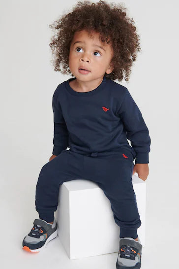 |Chico Grande| Conjunto de sudadera y pantalón jogger - Azul Marino (3 meses a 7 años)