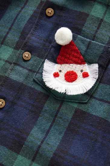 |Niño| Camisa Cuadros Manga Larga 100% Algodón - Personaje Cuadros Verde (3 meses a 7 años)