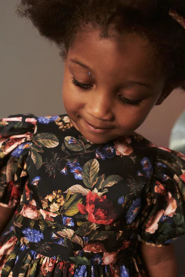 |Girl| Vestido De Festa Em Tafetá Estampado (3 meses a 10 anos)