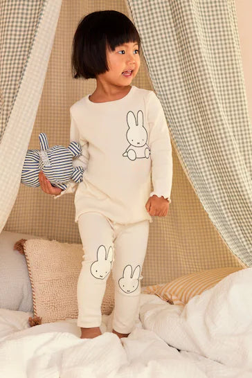 |Girl| Pacote De 2 Pijamas Com Licença Miffy Verde/Creme (9 meses a 8 anos)