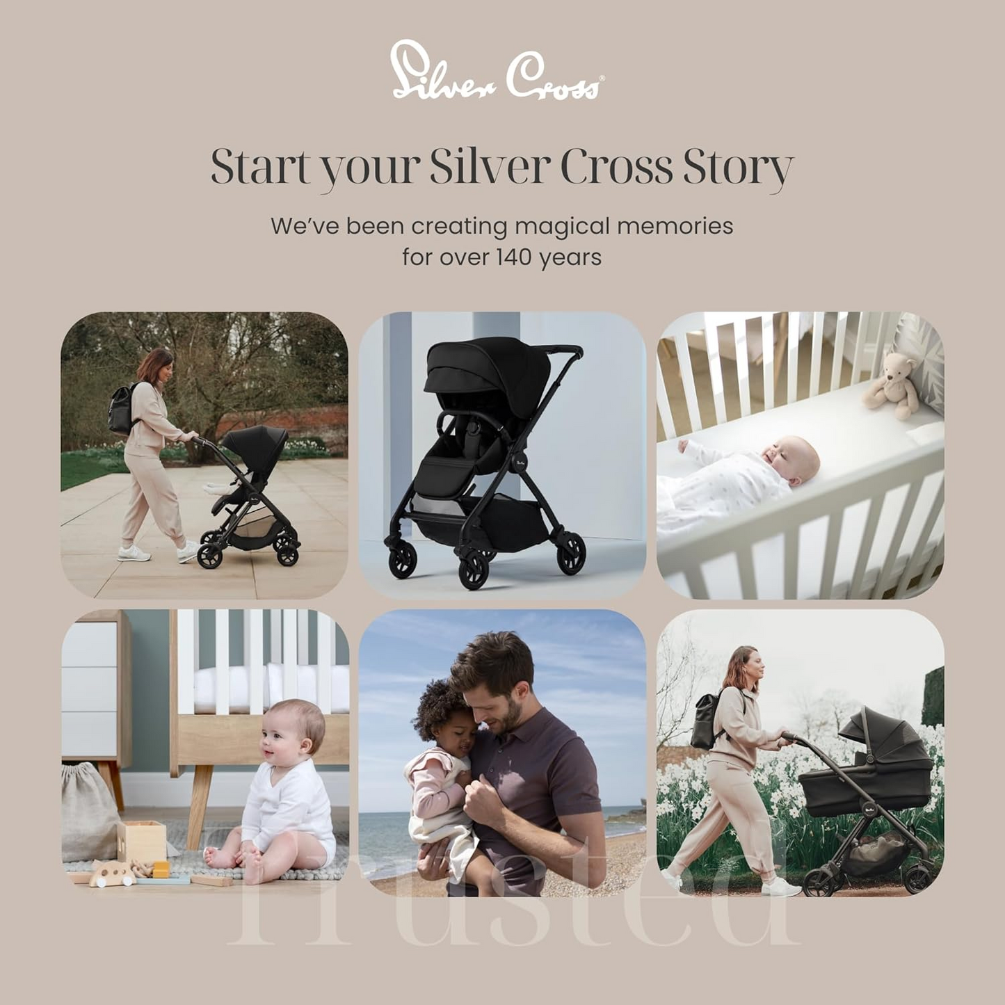 Silver Cross - Dune 2 Carrinho de bebé e alcofa First Bed - Carrinho de bebé compacto e sistema de viagem para estilos de vida urbanos - Recém-nascido a 4 anos (22 kg) - Mocha