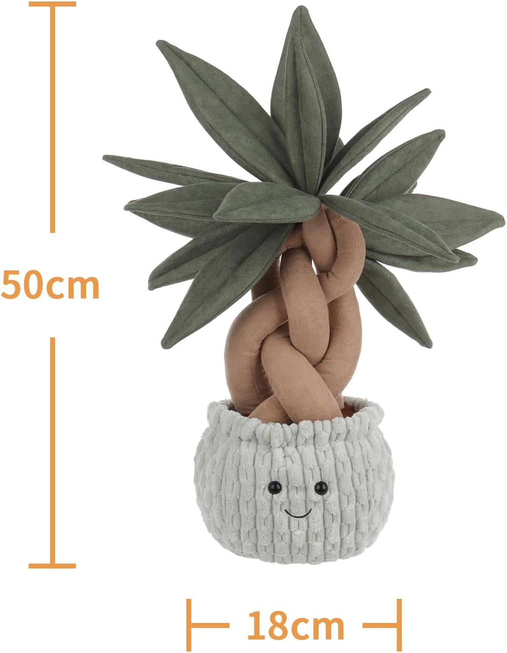 Árvore de dinheiro em vaso de cordeiro damasco, bichos de peluche para crianças, brinquedos de peluche fofos e macios para bebés, menina e menino, árvore de dinheiro em vaso fofa, verde, 19,7 polegadas