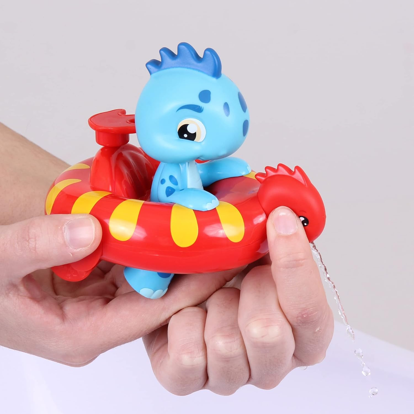 BLOOPIES Floaties Dinos 2 bonecos aquáticos Atlas e Artie; Eles esguicham água e fazem bolhas - Brinquedo de banho para meninos e meninas