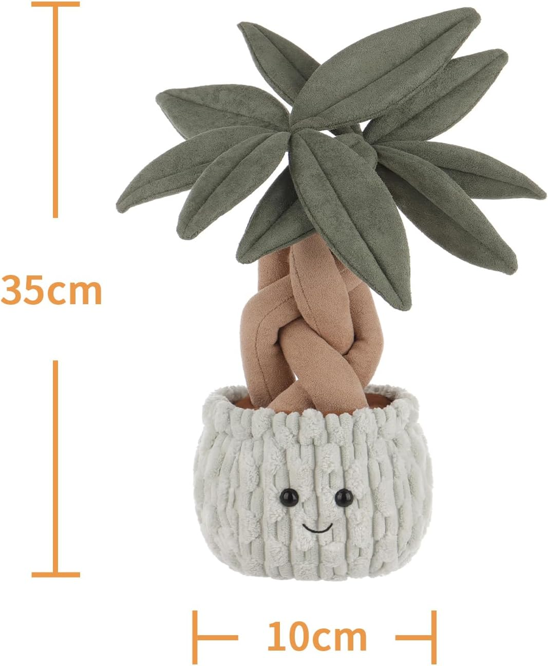 Árvore de dinheiro em vaso de cordeiro damasco, animais de peluche para crianças, brinquedos de peluche fofos e macios para bebés, menina e menino, árvore de dinheiro em vaso fofa, planta verde de 13,7 polegadas