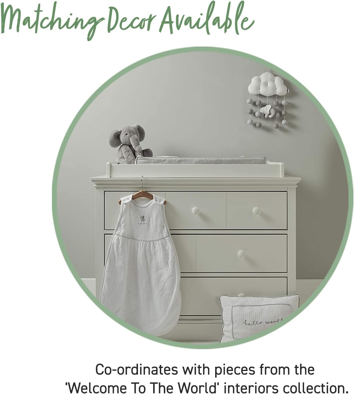 Mamas & Papas Bem-vindos ao Mundo Nuvem e Elefante Mobile Musical com Pompons, Elefante Cinzento