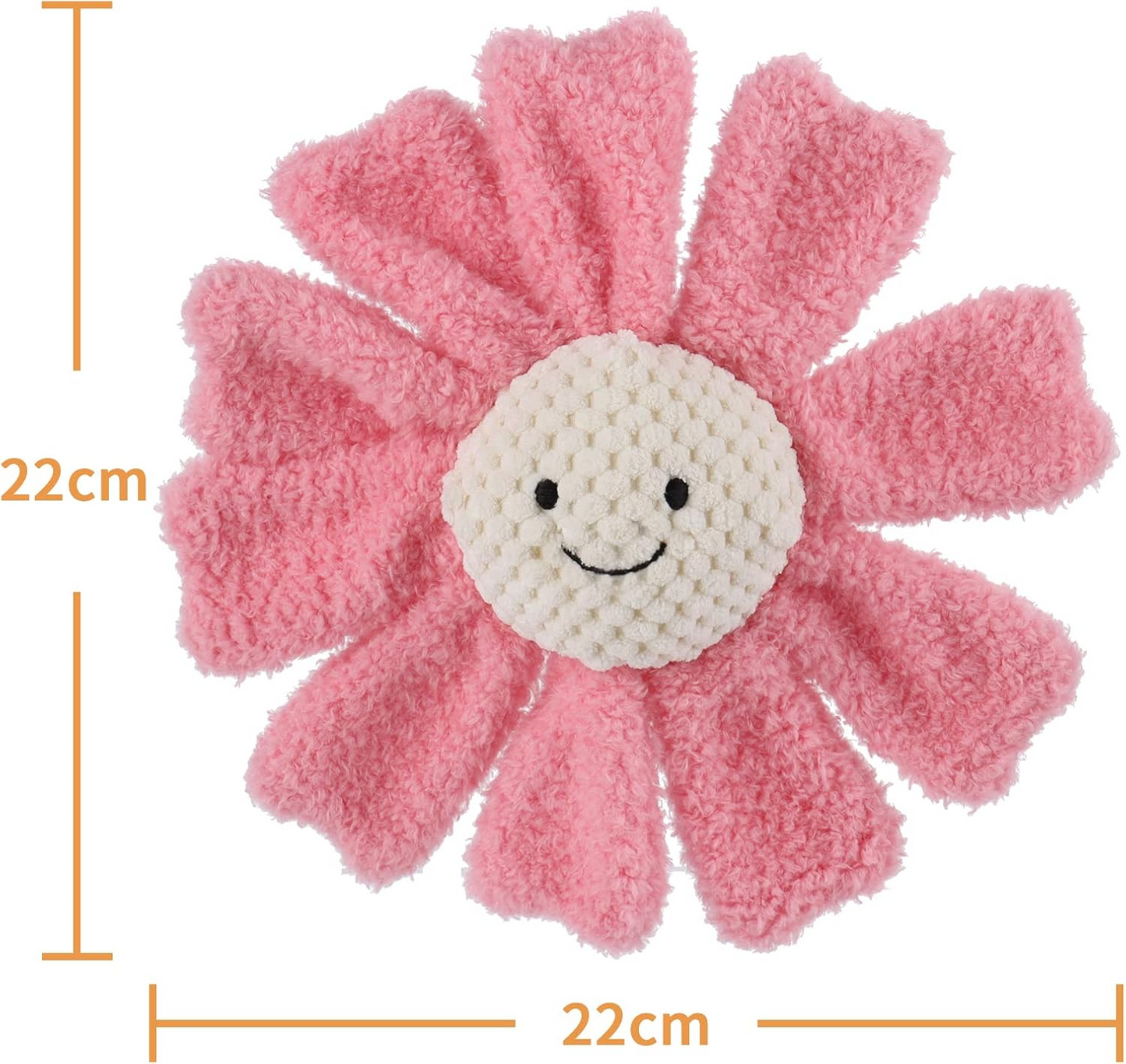 Chocalho de peluche macio de girassol e cordeiro damasco para meninos e meninas, brinquedo de peluche chocalho de bicho de peluche para recém-nascidos de 0 a 3 meses, 0 a 6 meses e acima, 6,7 polegadas (rosa)