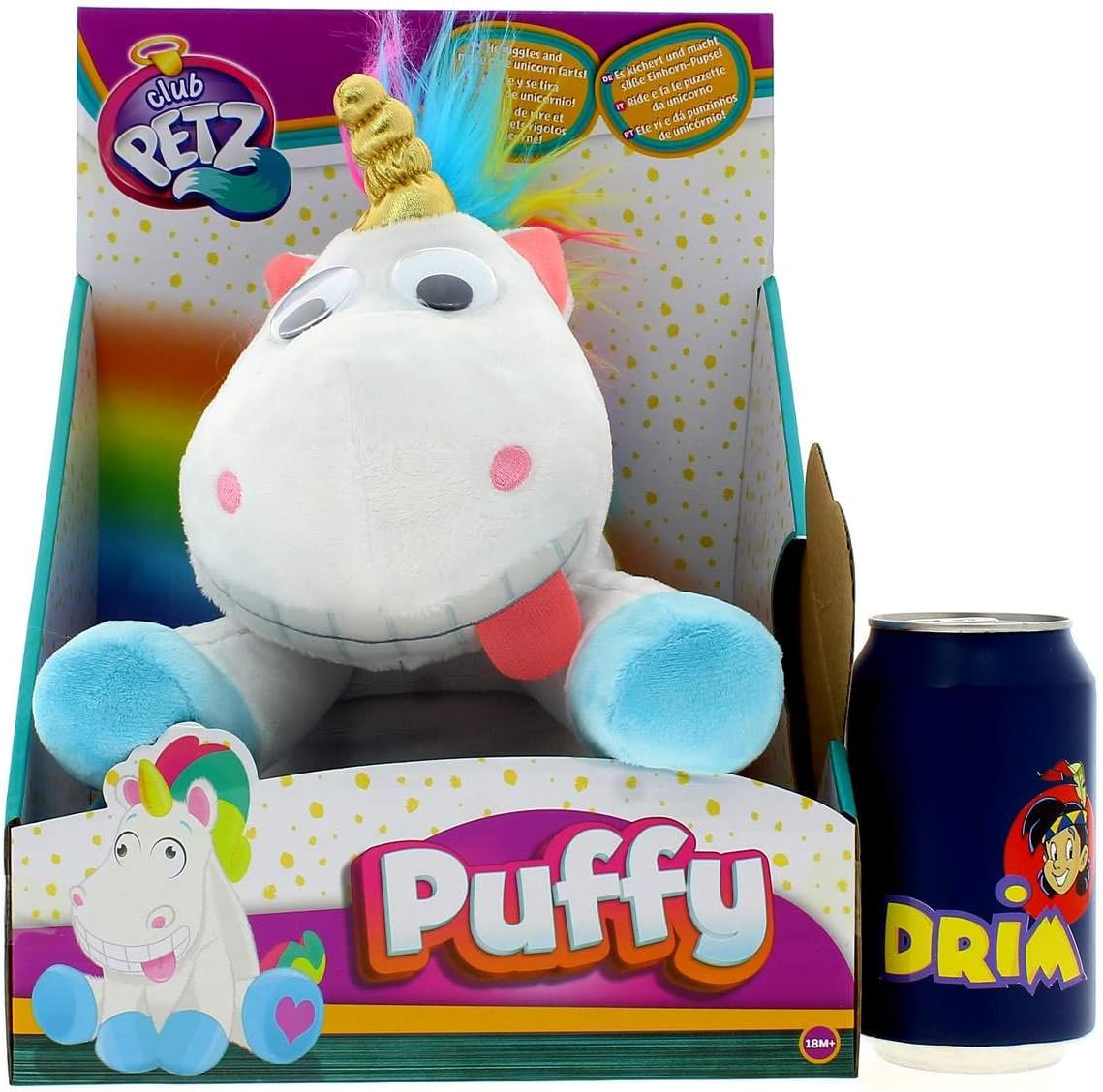 Club Petz 91818IM3 Puffy, o Unicórnio Engraçado, Branco, Amarelo e Rosa