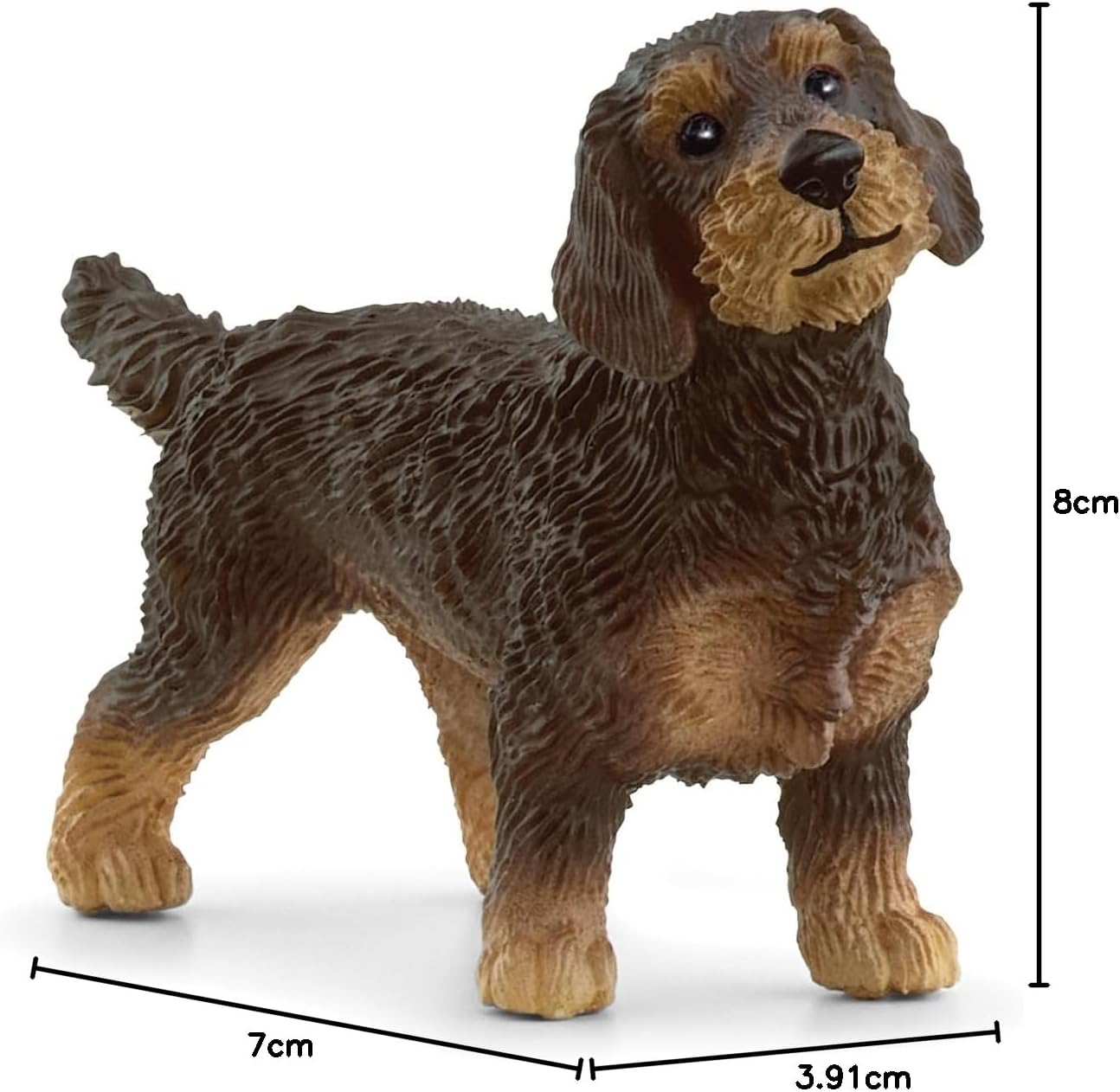 Schleich 13972 FARM WORLD Boneco Dachshund de Pelo Duro para maiores de 3 anos, Preto