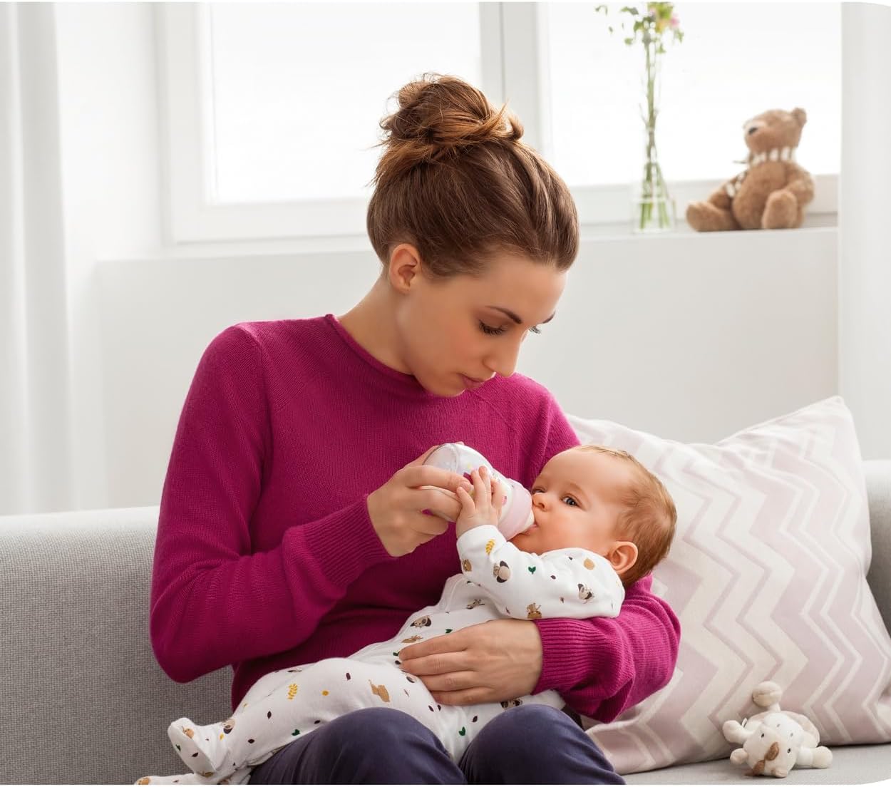 MAM Feel Good Biberones de Vidrio Pack de 2 (170 ml y 260 ml), con Tetina 1 Flujo Lento para Recién Nacidos, Unisex