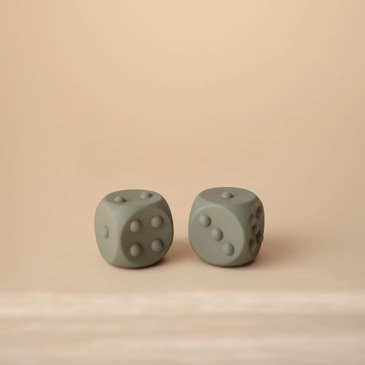 Mushie Brinquedo Sensorial Dice Press (Pacote com 2) | Brinquedo Sensorial para Apertar e Estourar | Desenvolvimento da Coordenação Motora Fina | Ensina Aritmética Simples | 100% Silicone de Qualidade Alimentar