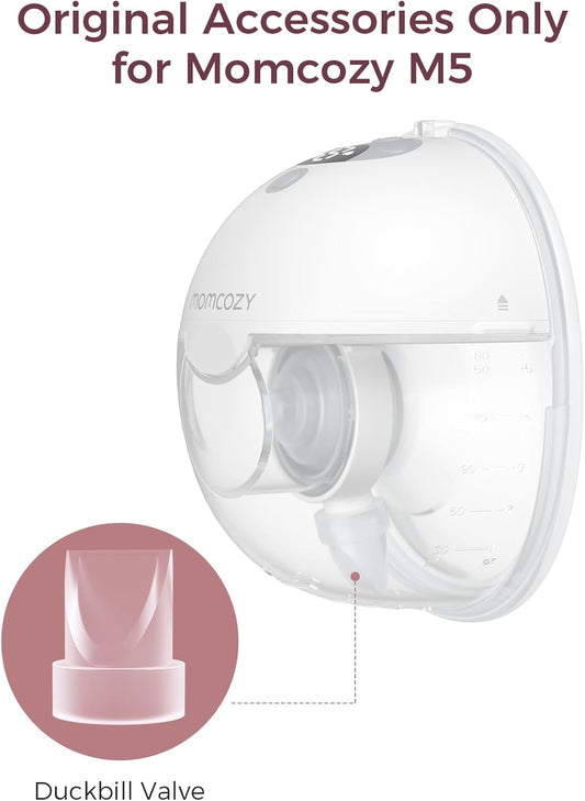 Momcozy Conjunto de 4 válvulas M5 tipo bico de pato, peças de reposição para bomba de amamentação M5.