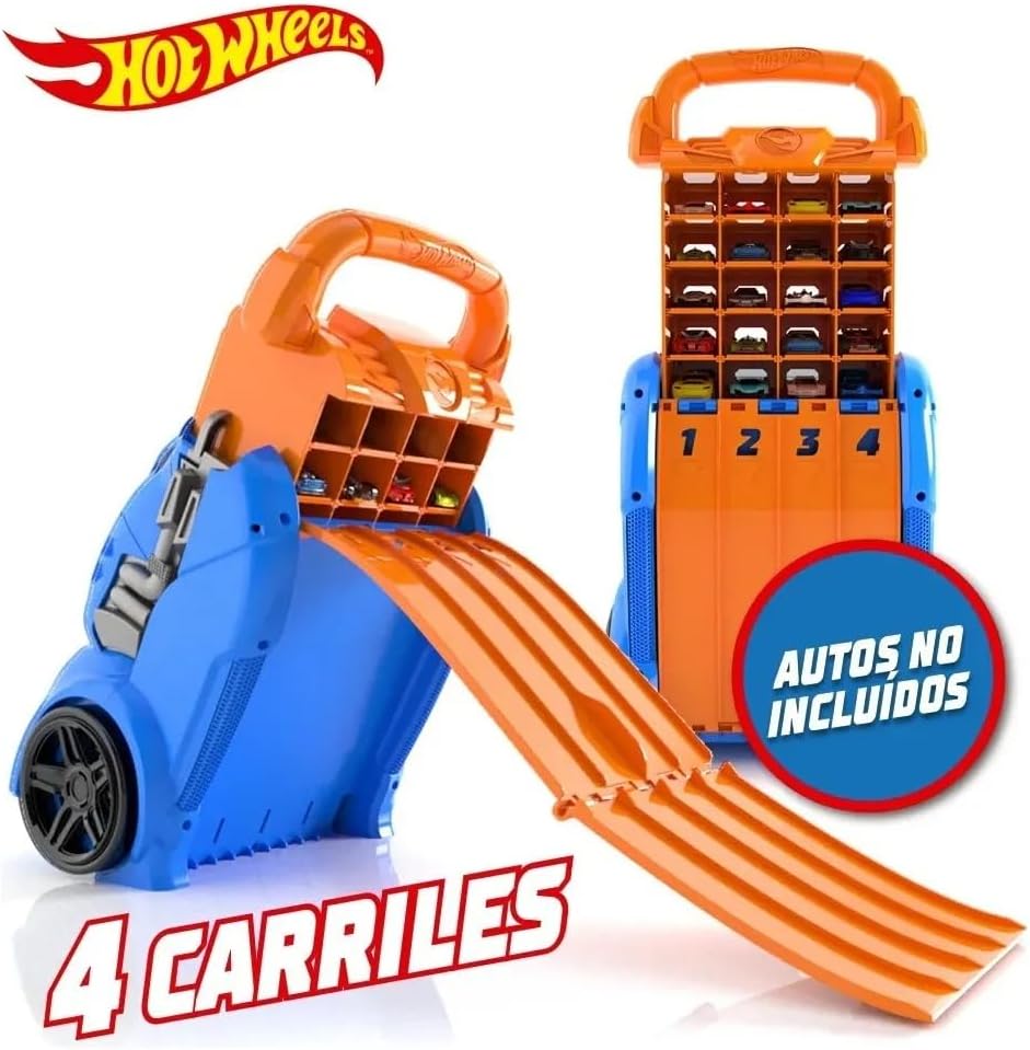 Hot Wheels Estojo Lançador | Armazena até 20 carrinhos | 2 em 1: estojo de armazenamento e lançador que se conecta a outros conjuntos | Para crianças a partir de 3 anos | (Carrinhos não incluídos)