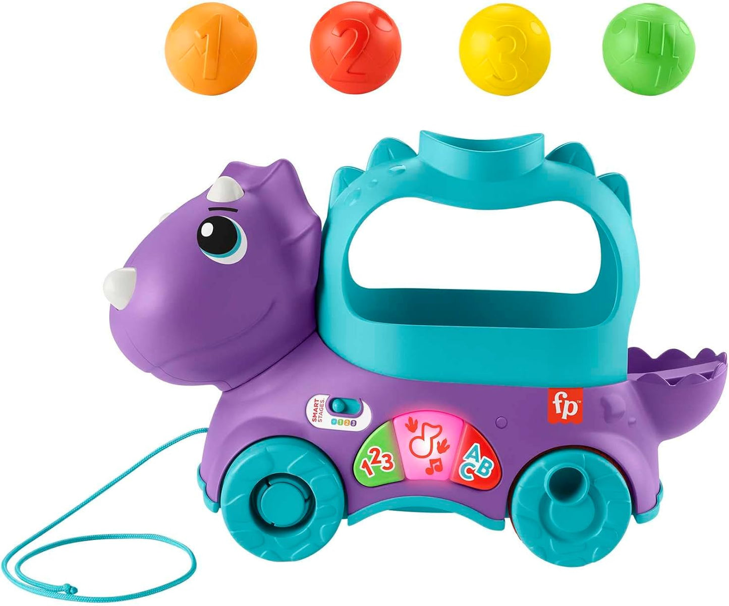 Fisher-Price Poppin´Dino, Versão: Inglês, Reino Unido; Italiano; Português; Espanhol, castelhano, HNR52