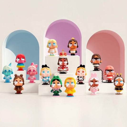 POP MART CRYBABY Crying Again Series Conjunto completo de bonecos de ação de 2,5 polegadas, brinquedo artístico chique, personagem articulado, design premium, presentes para mulheres, colecionáveis favoritos dos fãs