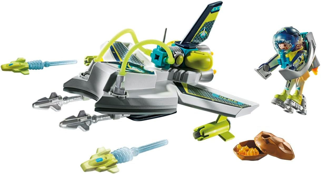 Playmobil 71370 Space Dron espacial de alta tecnología, misión en el espacio exterior, juego de rol divertido e imaginativo, juegos adecuados para niños a partir de 4 años