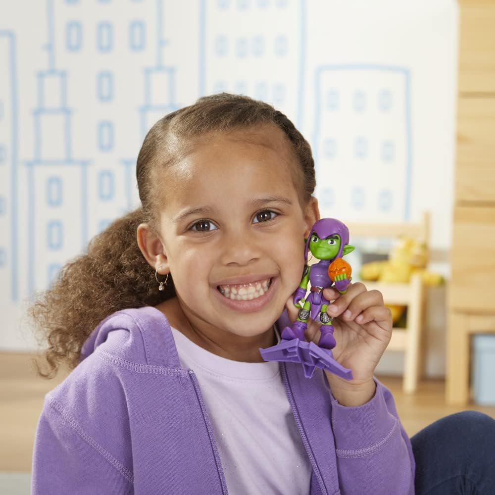 Spidey and His Amazing Friends Figura do herói Marvel Green Goblin, figura de ação e acessório em escala de 10 cm, para crianças a partir de 3 anos