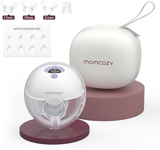 Momcozy Bomba tira leite mãos livres M5, bomba tira leite vestível de boca de bebê com flange duplamente selada com 3 modos e 9 níveis