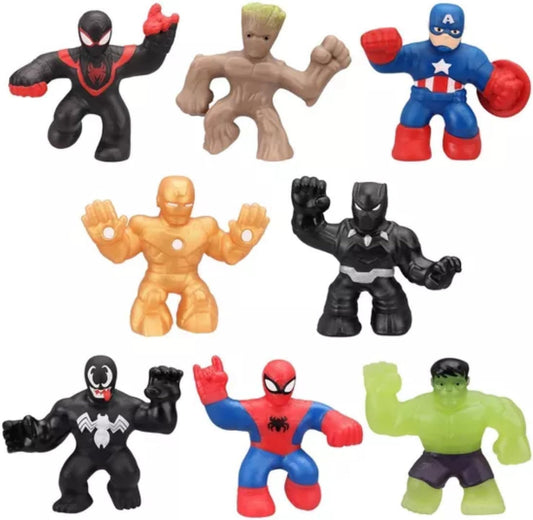 Heróis de Goo Jit Zu GOO JIT ZU Marvel Minis S4 Pacote com 8, Preto