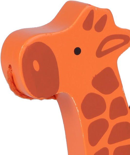 Hape E0906 Jirafa - Juguete de madera para empujar y tirar - A partir de 12 meses