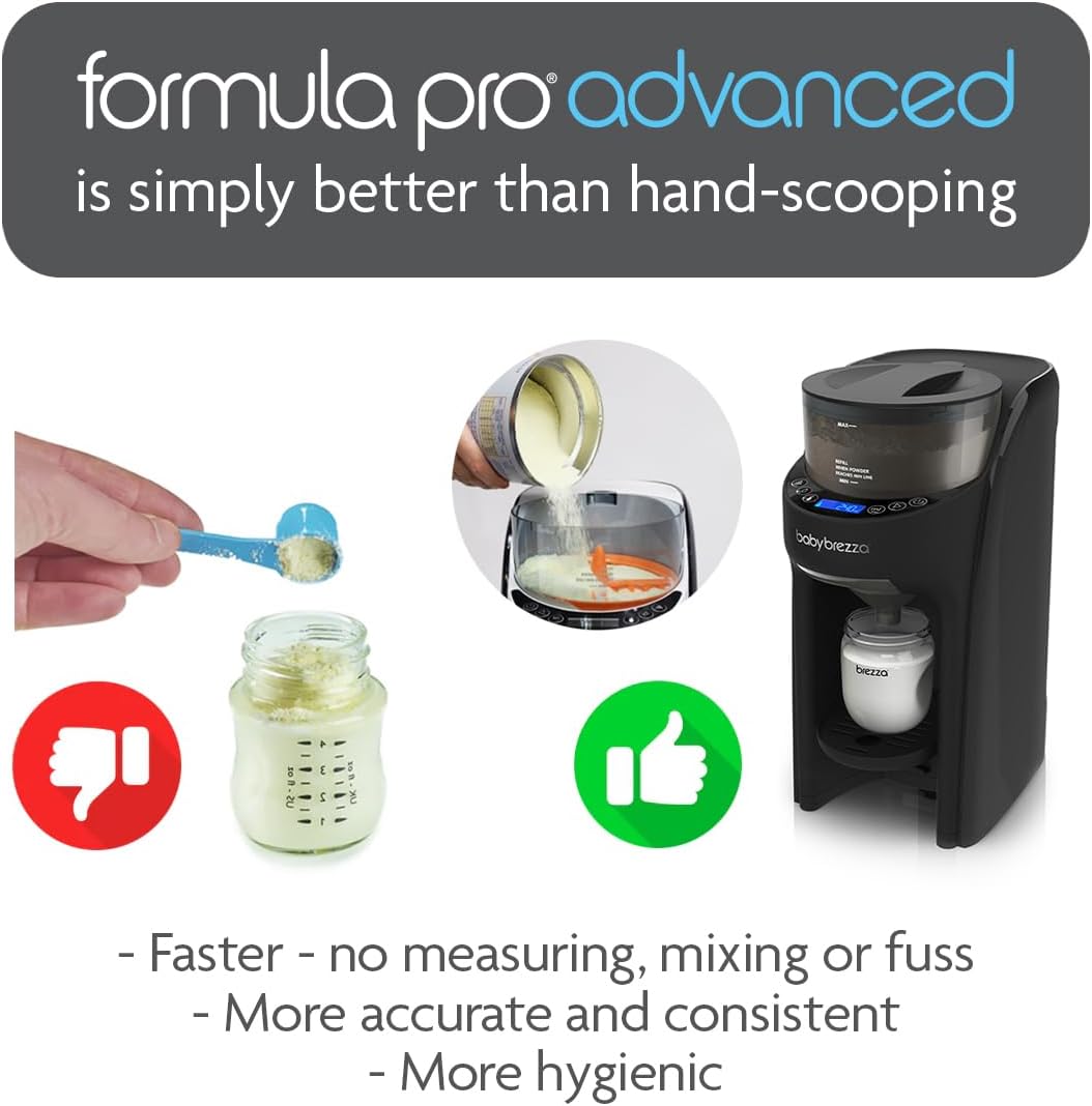 Fórmula avanzada Baby Brezza Pro - Negro | Mezcla y calienta la fórmula con solo presionar un botón - 220W