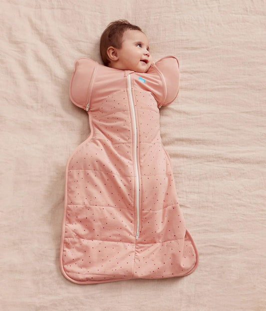 Love To Dream™ Saco de Transição Swaddle UP™, Grande (8,5-11 kg) - Rosa Pebbles | Ajuste perfeito com abas removíveis | 2,5 Tog | Ideal para inverno e outono (16-20 °C) | Algodão lavável à máquina com zíper duplo
