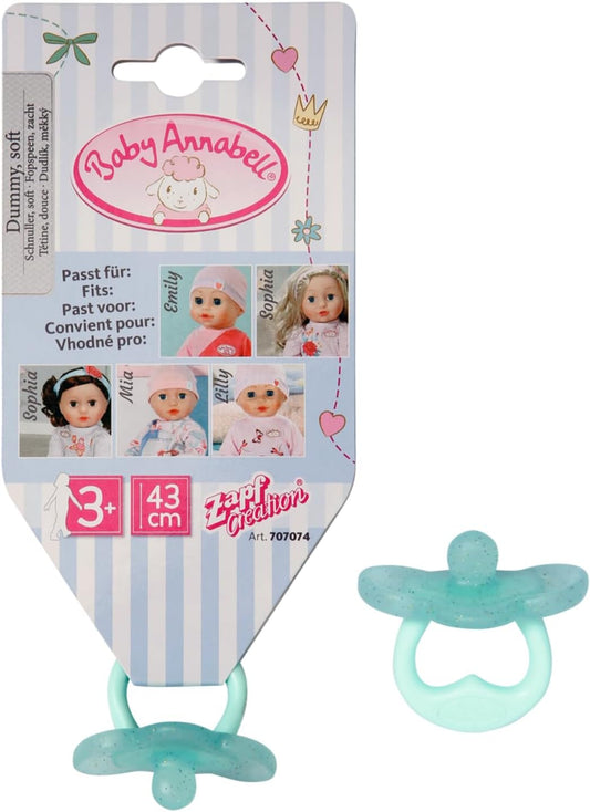 Baby Annabell Chupeta Universal 707074 - Uma chupeta em duas cores sortidas - Chupeta com alça para bonecas de 43 cm que não precisam de boca - Adequada para crianças a partir de 3 anos