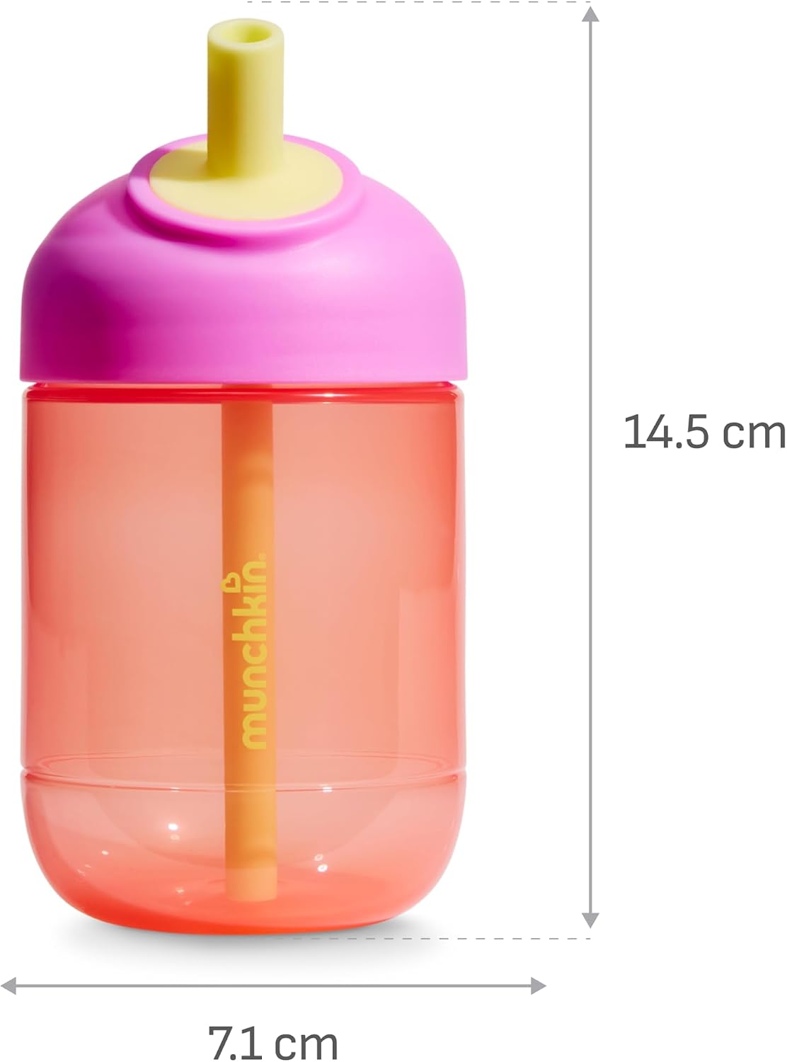 Munchkin Copo com Canudo Perfect Angle | 12m+ | 296 ml | Coral
