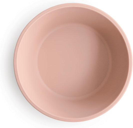 Mushie Tigela de silicone com ventosa, tigela antiderrapante com ventosa para bebês e crianças pequenas, material: silicone de qualidade alimentar, pode ser lavada na lava-louças e usada no micro-ondas (rosa claro)