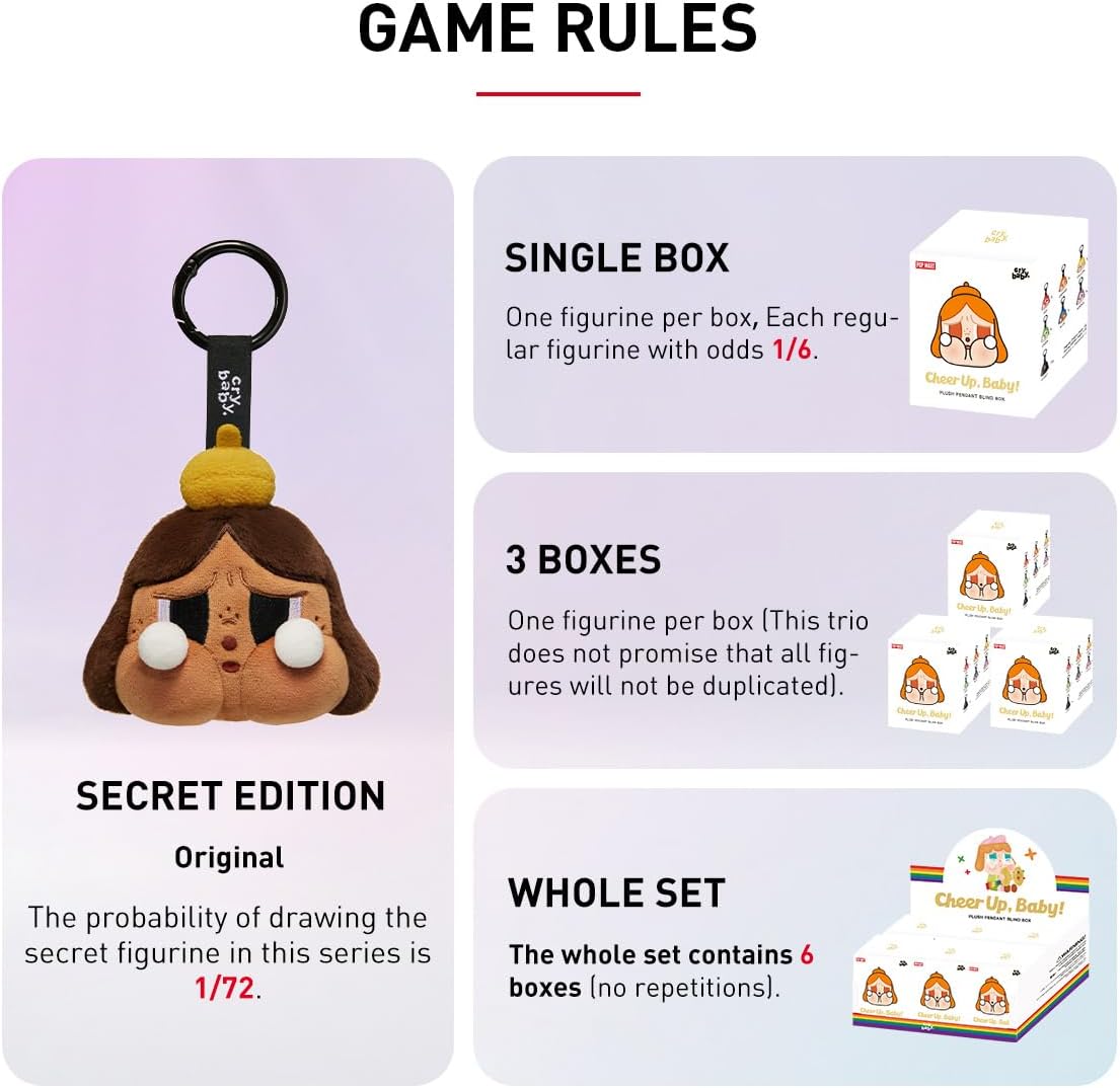 POP MART CRYBABY CHEER UP, BABY! SERIES - Bonecos de pelúcia da série 1 caixa de 2,5 polegadas, bonecos de ação articulados, design premium, presentes para fãs - brinquedo colecionável favorito