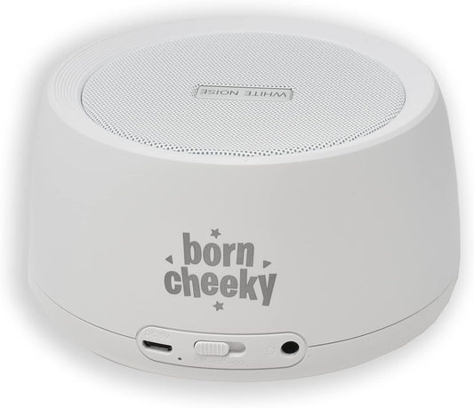 Born Cheeky Baby Desk Máquina de ruido blanco para relajación, calmante, sueño, ayuda para bebés, siesta - guardería, 30 ondas sonoras, latidos del corazón, lluvia, naturaleza, terapia de sonido con temporizador automático y función de bucle
