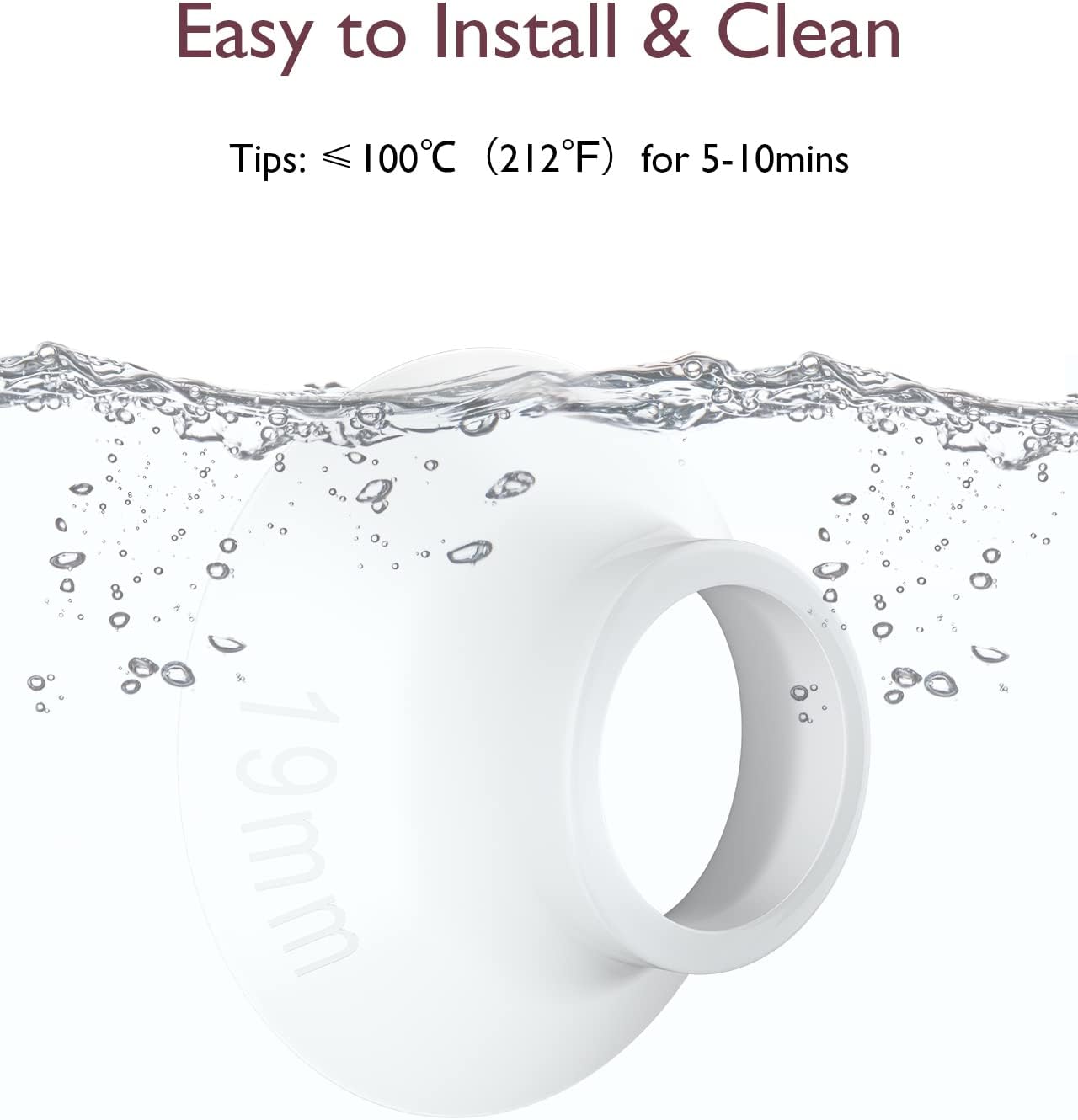 Momcozy Inserção de flange 19mm compatível com Momcozy M5. Acessórios originais de substituição para bomba tira leite M5, 1 unidade (19 mm)