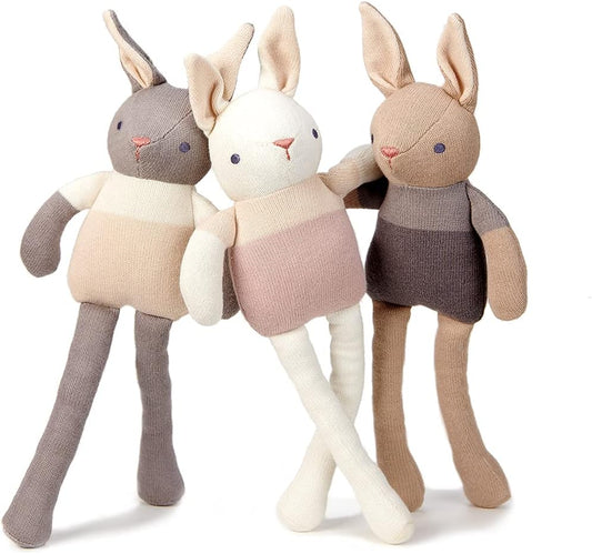 ThreadBear Design Cream Baby Yarn Bunny Doll - Regalos y juguetes premium para bebés y niños pequeños