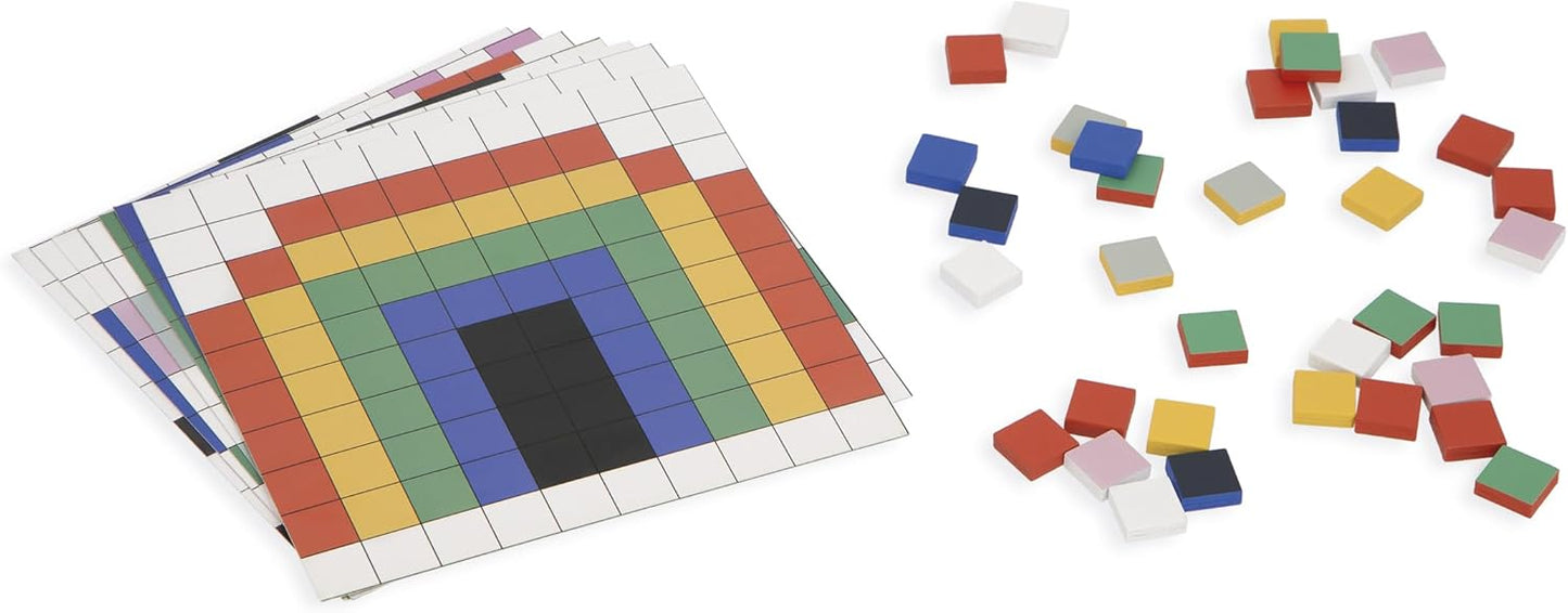 Janod - Simetria e Codificação - 4 Modos de Jogo - 12 Modelos para Reproduzir - Ideal para o Jardim de Infância e Preparação para a Primeira Seção - Brinquedo Educativo para Crianças - FSC de Madeira