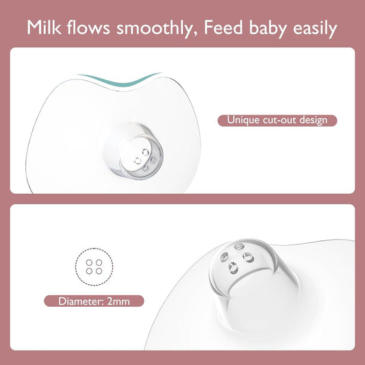 Momcozy Protetores de mamilo de contato, 100% silicone de qualidade alimentar para dificuldades de amamentação, ultrafino e supermacio, feito sem BPA/BPS, inclui estojo de transporte