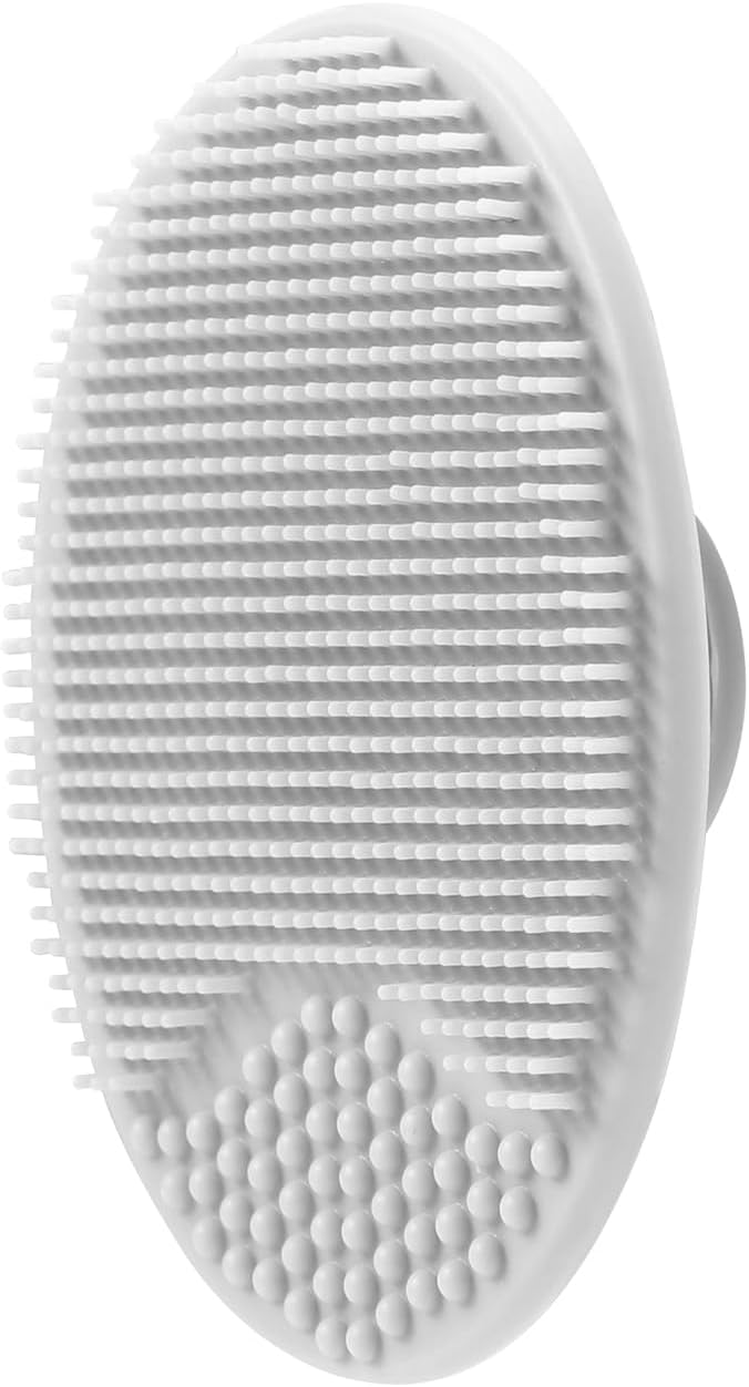 PandaEar Copo de Enxágue para Banho de Bebê, Enxágue de Shampoo de Silicone para Bebê com 2 Escovas para Crosta Láctea para Lavagem do Corpo de Crianças e Bebês (Cinza)