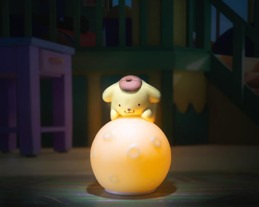 YuMe Hello Kitty & Friends Little Moon Light – Abajur Pompompurin para Crianças a partir de 3 Anos | 11cm | Colecionável Kawaii para o Quarto de Crianças ou Fãs | Presente Oficial da Sanrio